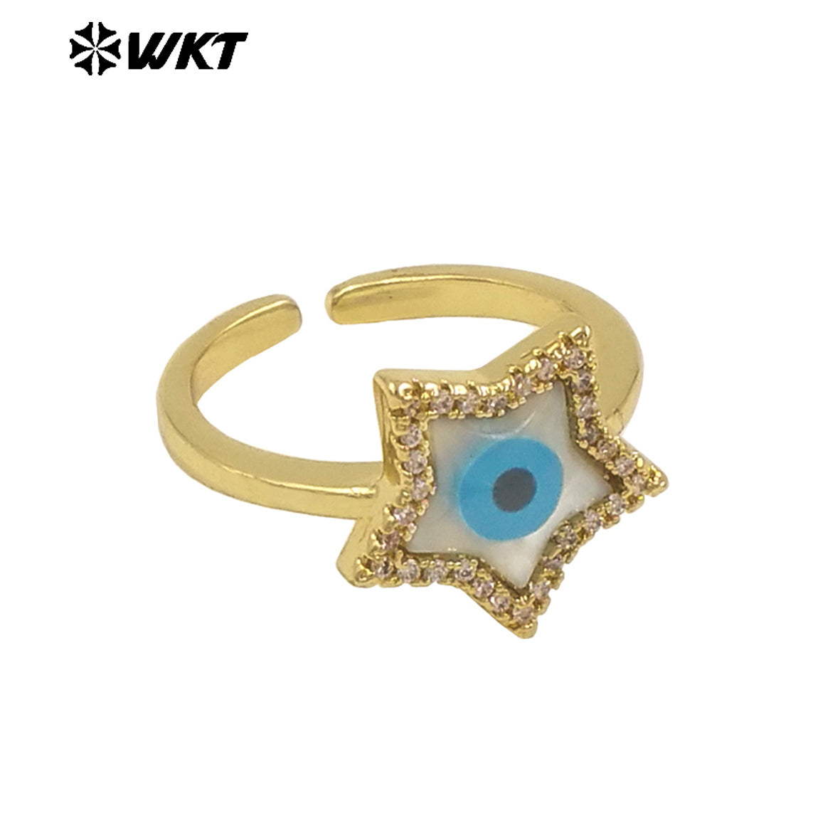 WT-MPR102 Wholesale New Gold Plated Charming Natural Shell Made Lady Lovely Star Eye Ring in Adjustable