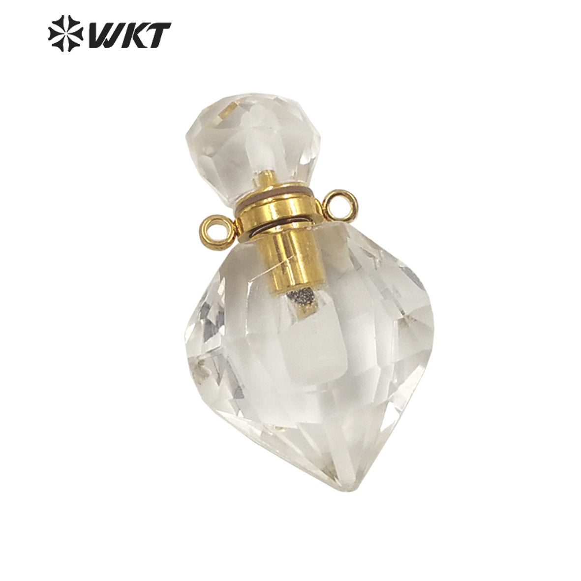 WT-P1709 Wholesale Newest Fashion Gold Long Drop Gemstone Carved Perfume Bottle Pendant Tiny Chic Lady Stone Bottle Pendant