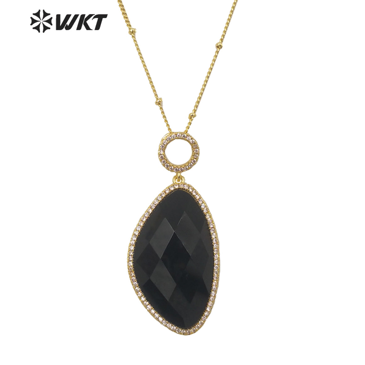 WT-N1350 WKT 2022 Fashion Jewelry Amethyst Amazonist Lapis Necklace Natural Micro Pave Pendant Necklace Made Stone