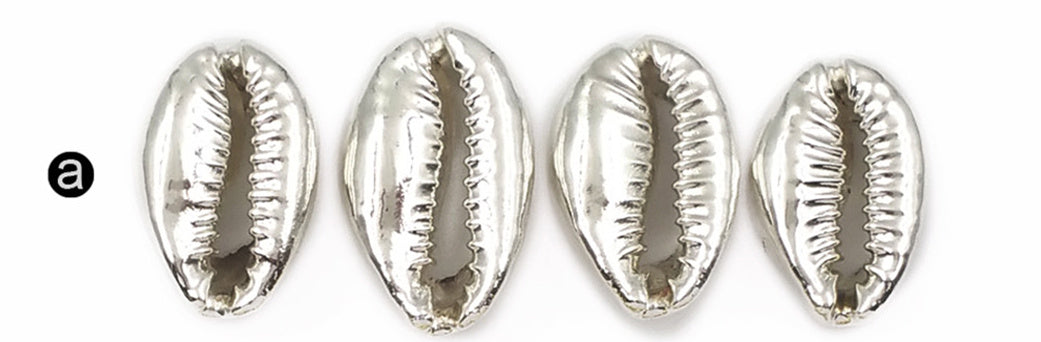 WT-JP057 Big Random Size Natural Sea Shell Wholesale Wild Coast Cowrie With Full Gold or Silver Dipped Women Jewelry Accessories