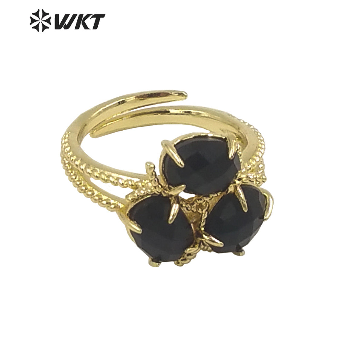 WT-R484 WKT Fashion Design Trendy Gift for Women Colorful Flower Shaped High Quality Gorgeous Natural Gemstone Stone Ring