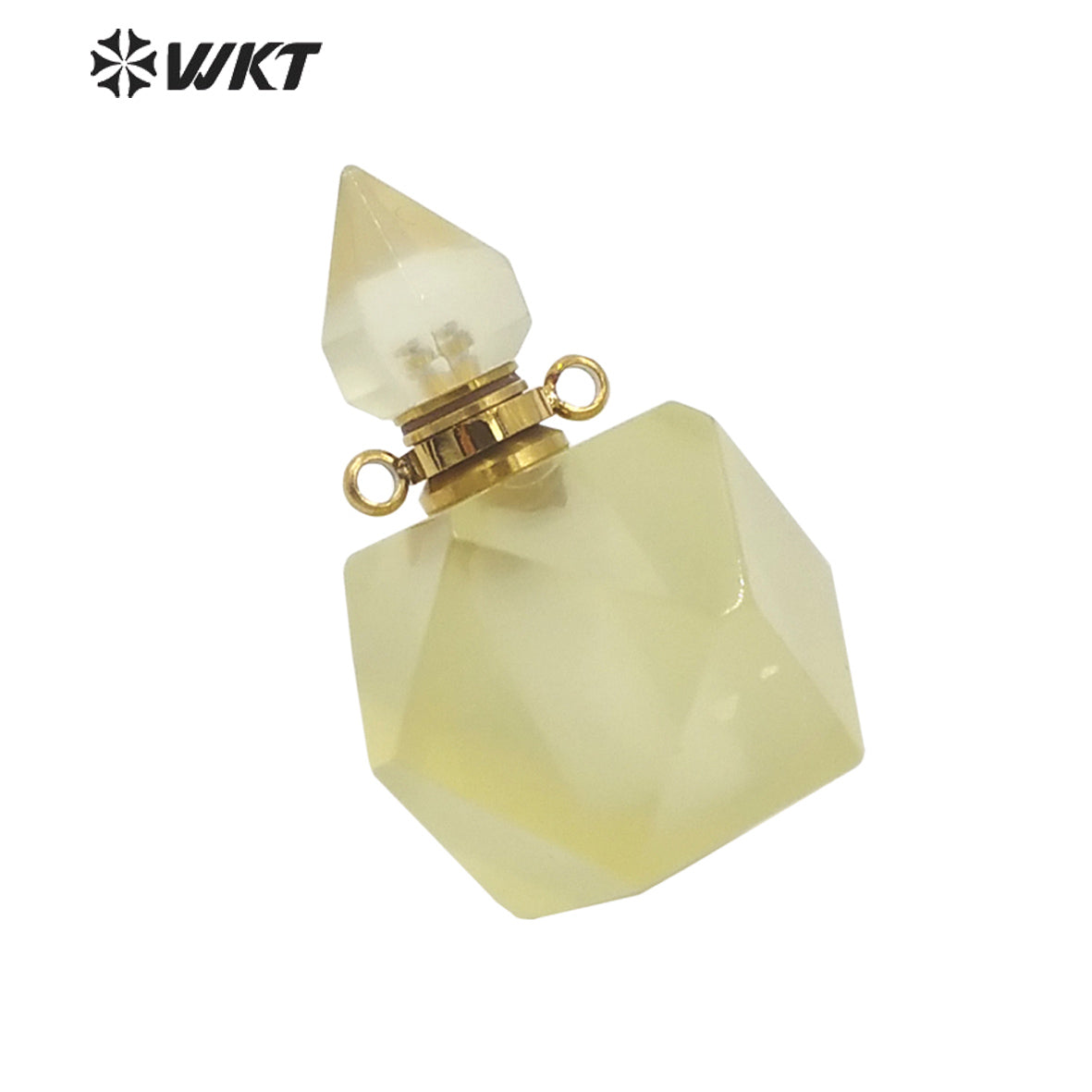 WT-P1658 Wholesale Faceted Natural Quartz Stone Perfume Bottle Pendant Fashion Lady Jewelry Necklace Stone Pendant for Perfume