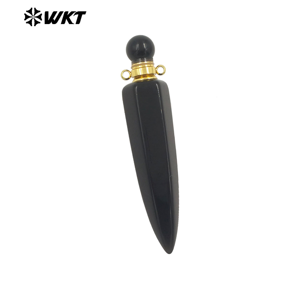 WT-P1984 Wholesale Fashion Gold Plated Long Bullet Shape Natural Lapis Amethyst Quartz Stone Made Women Perfume Bottle Pendants