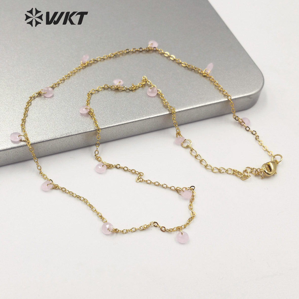 WT-N1203 Women Fashion 4mm Crystal Beads Necklace Hot Sale Jewelry New Arrival Crystal Beads Chain