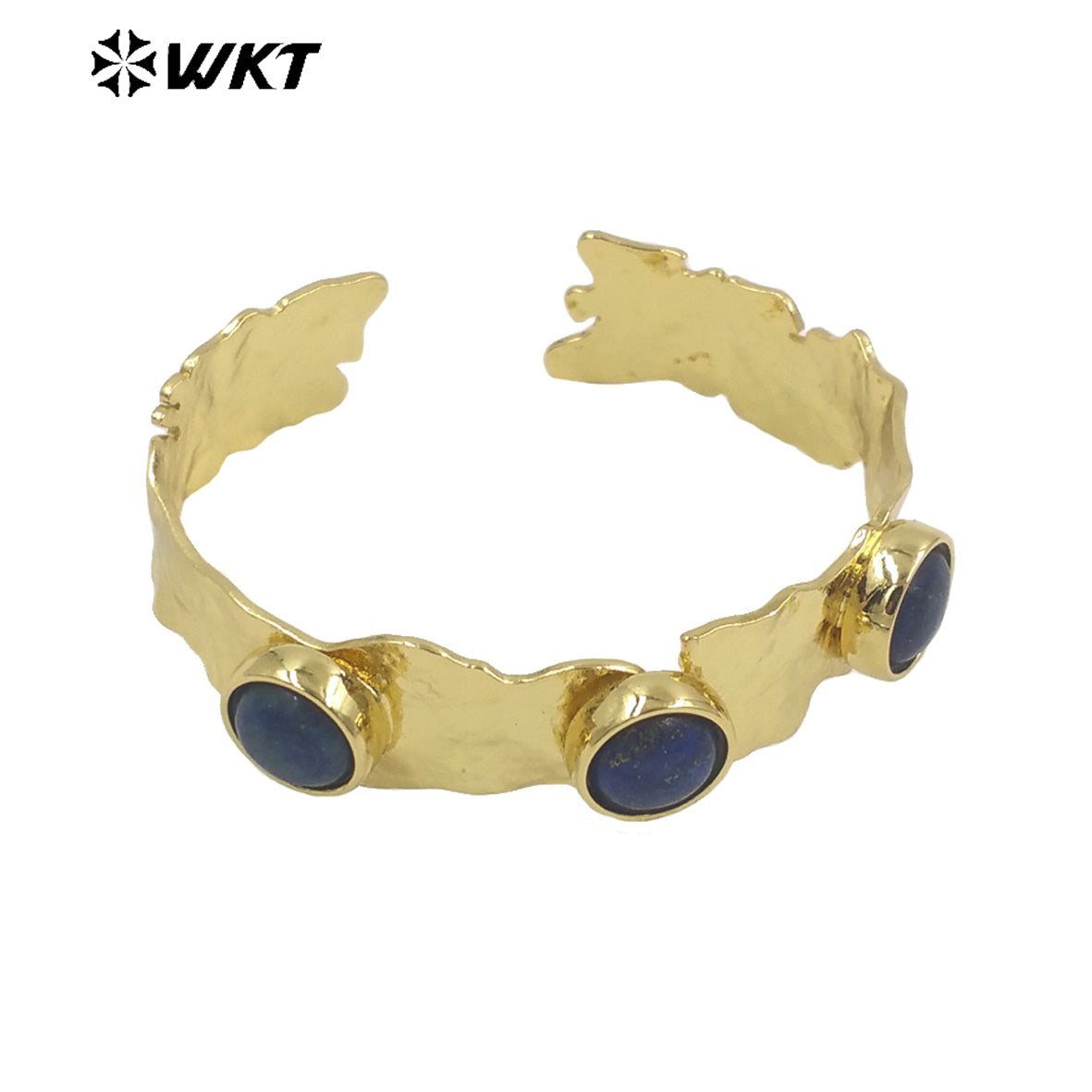 WT-B633 WKT New Handmade Lovely Trendy Gift for Women Lucky Bracelets C Shaped Natural Colorful Gemstone Opening Bracelets