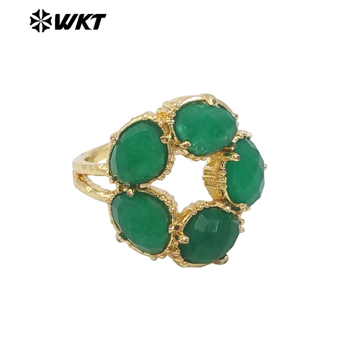 WT-R528 Wholesale New Colorful Gemstone Made Assemble Flower Stone Women Ring With Claw Setting for Anniversary