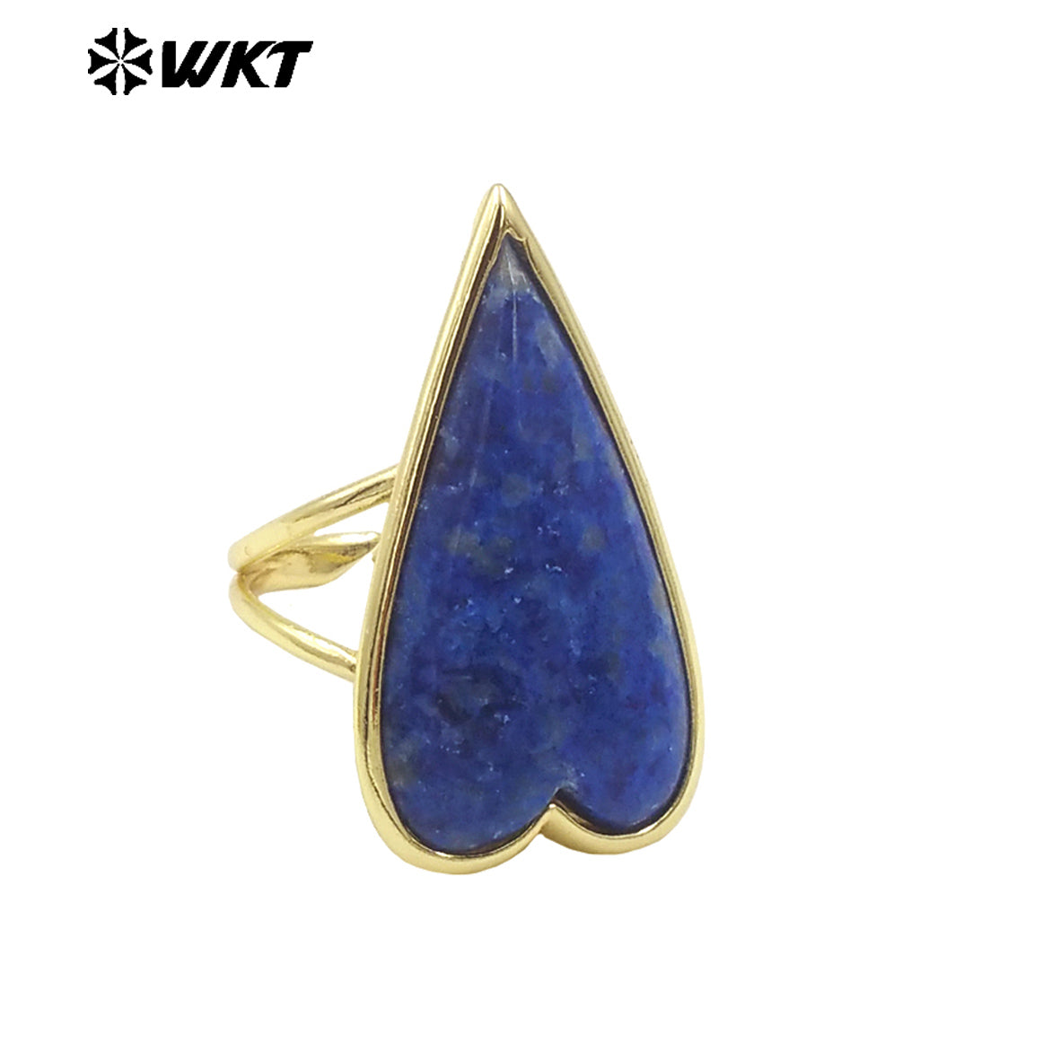 WT-R512 Amazing Long Drop Natural Stone Carved Lovely Heart Rose Quartz Ring for Lady Gift Gold Cute Women Gift