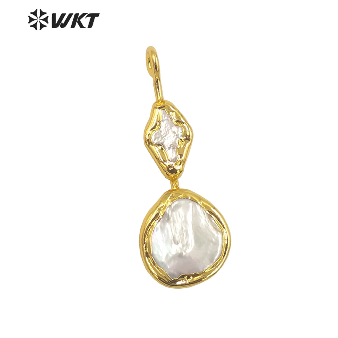 WT-JP355 Amazing Fashion Gold Plated Natural Freshwater Pearl Pendants Gorgeous Hand Crafted Made for Necklace