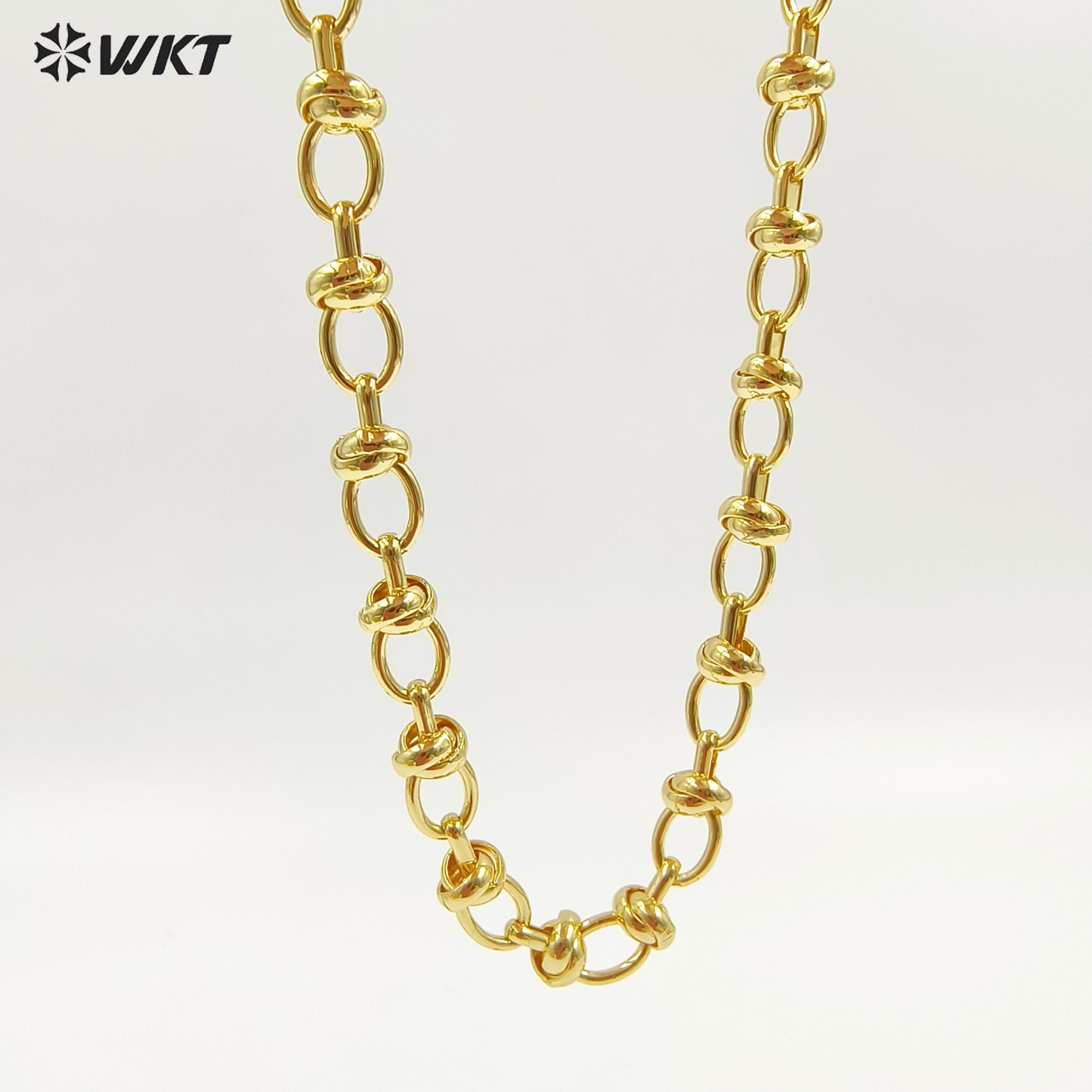 WT-BC238 Popular Sales Metal Gold Plated Chain Oval Shape Yellow Brass Link Accessories For Jewelry Handmade