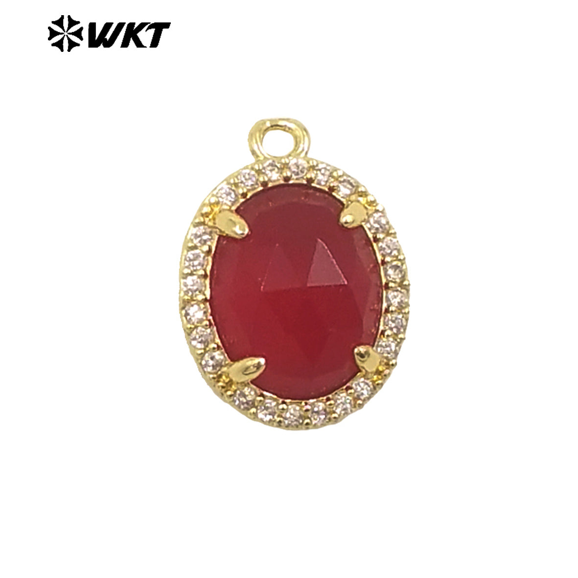 WT-P1991 on Sale Stylish Little Zircon Set With Multiple Gemstone 18K Gold Plated Round Unisex Pendant As Daily Dress and Gift