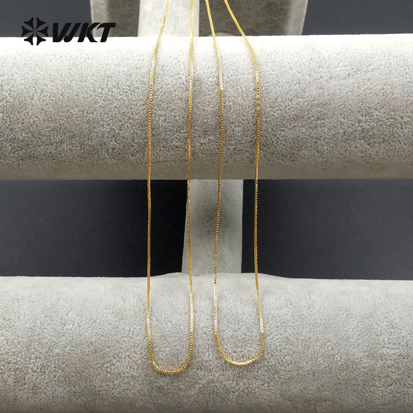 WT-N1063 WKT Unique New Arrival Wholesale Fashion Link Chain Real Gold Plated Generous Brass Necklace Chain