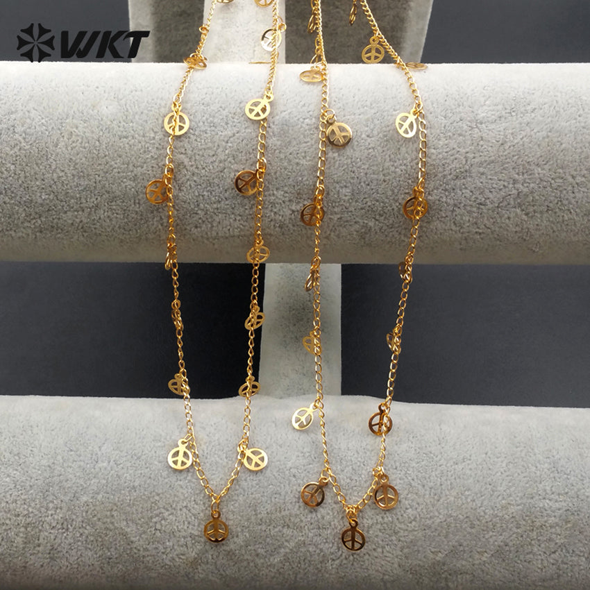 WT-N1061 Unique Design New Style Arrival Real Gold Plated Special Shape Generous Brass Necklace Chain