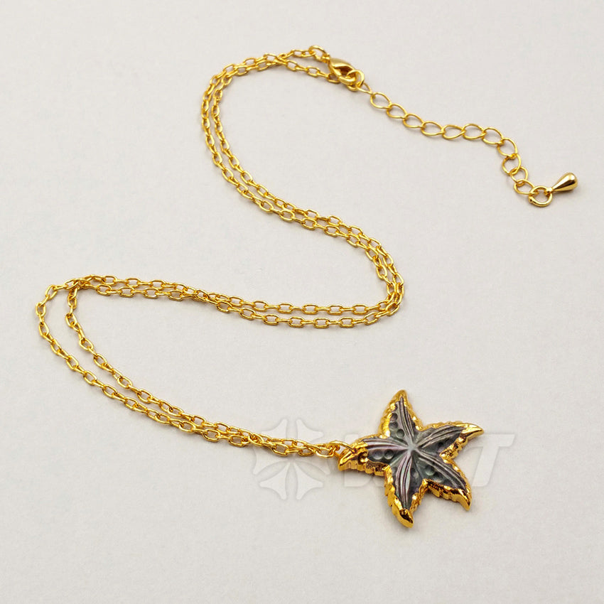 WT-N993Wholesale Hot Sale Natural Sea Shell Necklace 18 Inch 24K Real Gold Plated Generous Special Girl Gift High Quality