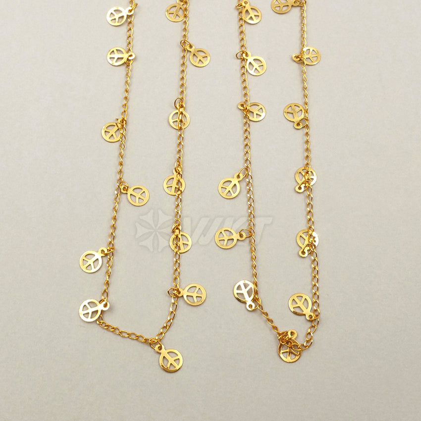 WT-N1061 Unique Design New Style Arrival Real Gold Plated Special Shape Generous Brass Necklace Chain