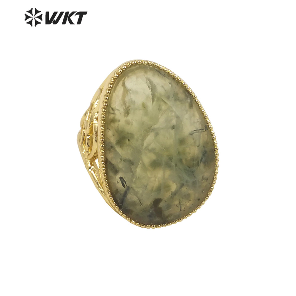 WT-R487 WKT Fashion Design Trendy Gift for Women Oval Shaped Colorful High Quality Gorgeous Natural Gemstone Stone Ring