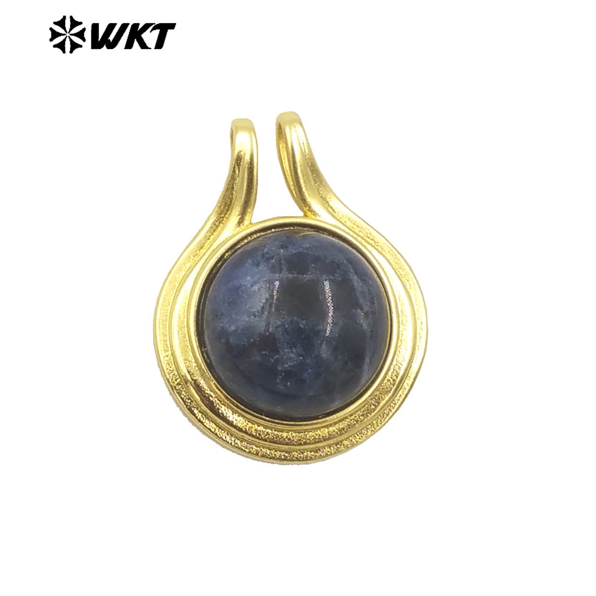 WT-P1964 Wholesale Fashion Gold Plated Round Unique Ball Stone Pendant With Bezel Setting in Vintage Design