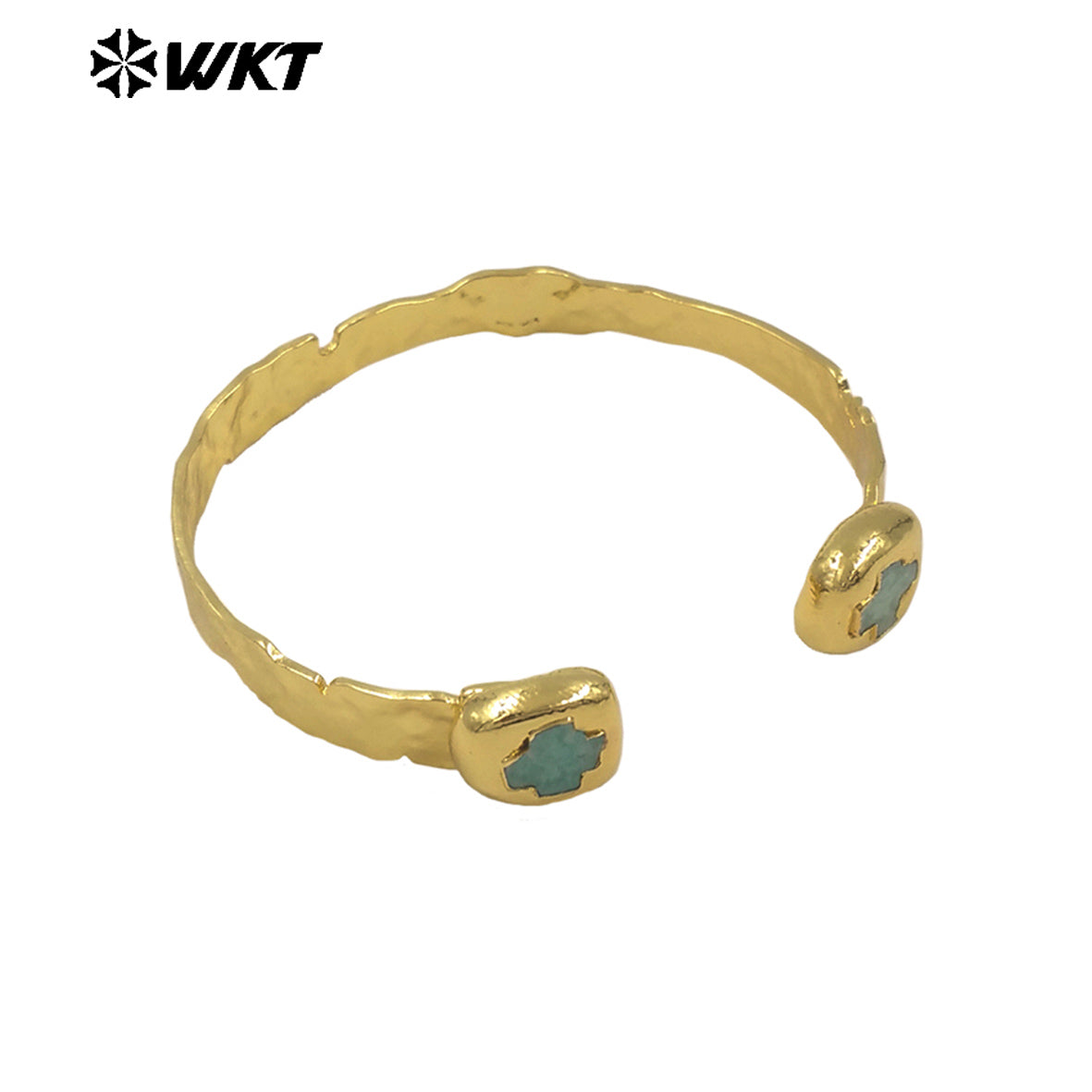 WT-B698 Wholesale Exquisite Women Gemstones Cross Bangles With Gold Electroplated for Daily Jewelry Accessories