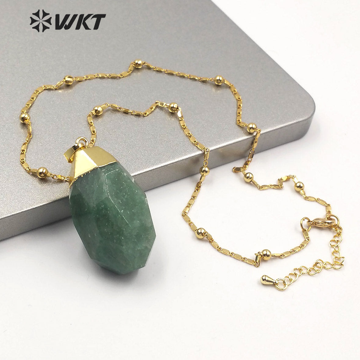 WT-N1209 Newest Natural Gemstone Necklace Gold Plated Stylish Women Charm Jewelry Natural Stone Necklace