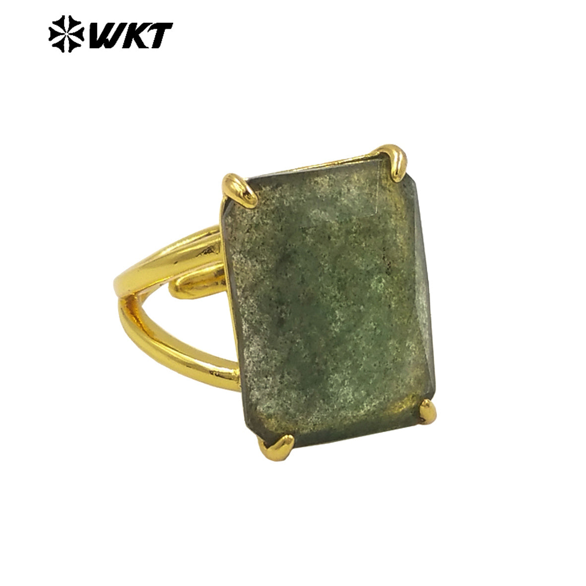 WT-R529 WKT New Design Gorgeous Natural Faceted Gemstone Claw Setting Square Amethyst Stone Anniversary Women Ring