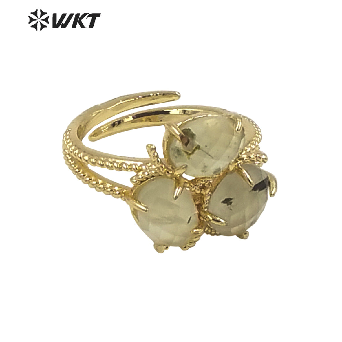 WT-R484 WKT Fashion Design Trendy Gift for Women Colorful Flower Shaped High Quality Gorgeous Natural Gemstone Stone Ring