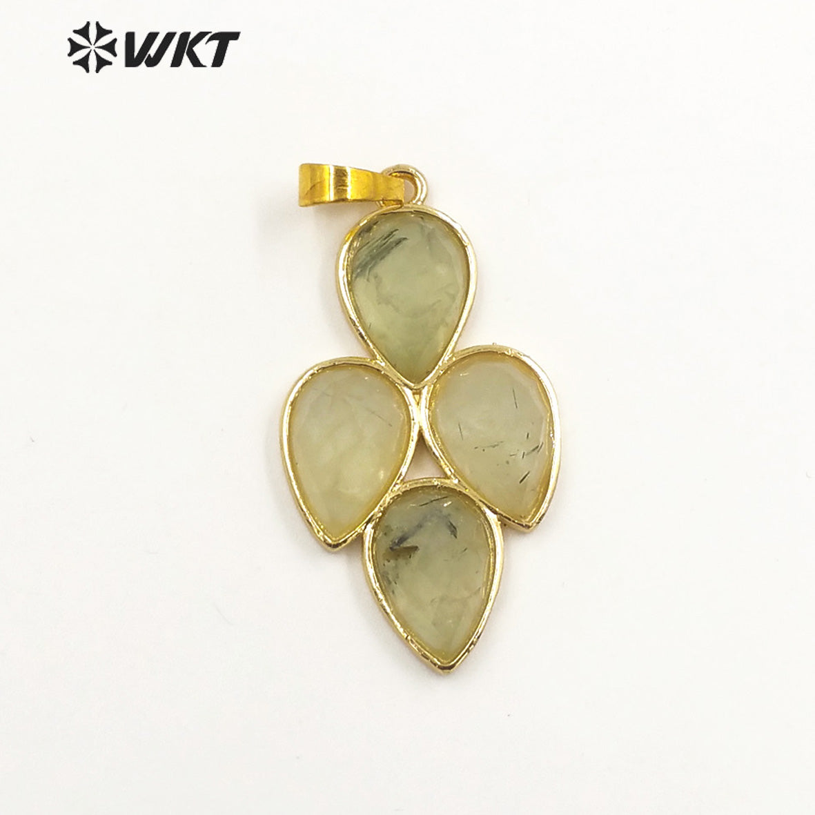 WT-P1922 Fashion Design Trendy New Precious Leaf Shaped Colorful Stone Oval Amazonite Amethyst Gemstone Pendants