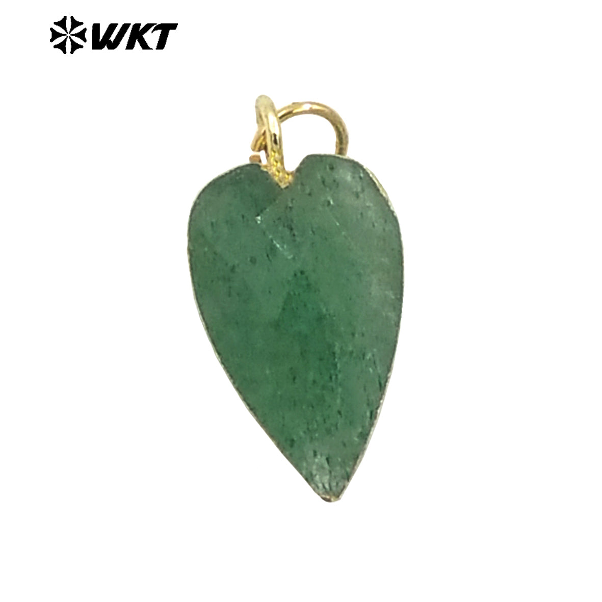 WT-P1965 Wholesale Fashion Gold Plated Long Drop Hand Carved Double Faceted Heart Stone Jewelry Pendants