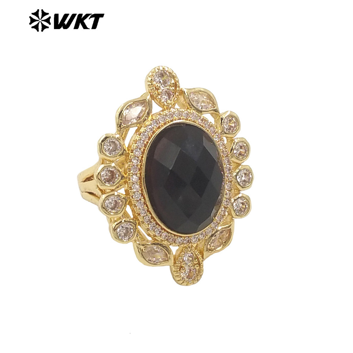 WT-MR028 Newest Summer Design Fashionable Royal Court Style Precious Women Adjustable Natural Stone Zircon Wedding Ring