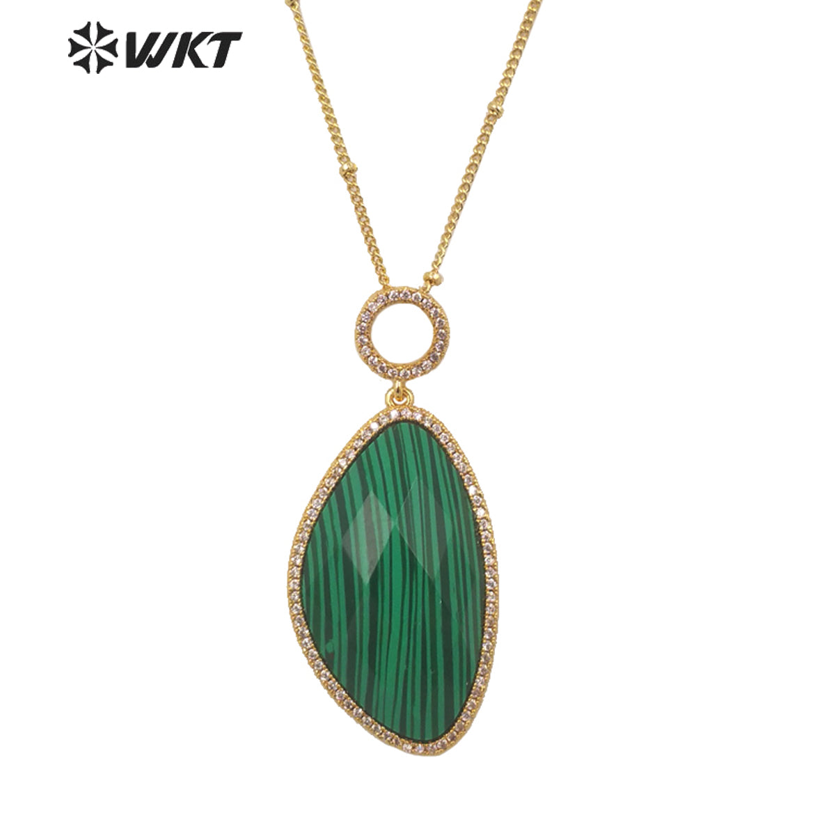 WT-N1350 WKT 2022 Fashion Jewelry Amethyst Amazonist Lapis Necklace Natural Micro Pave Pendant Necklace Made Stone