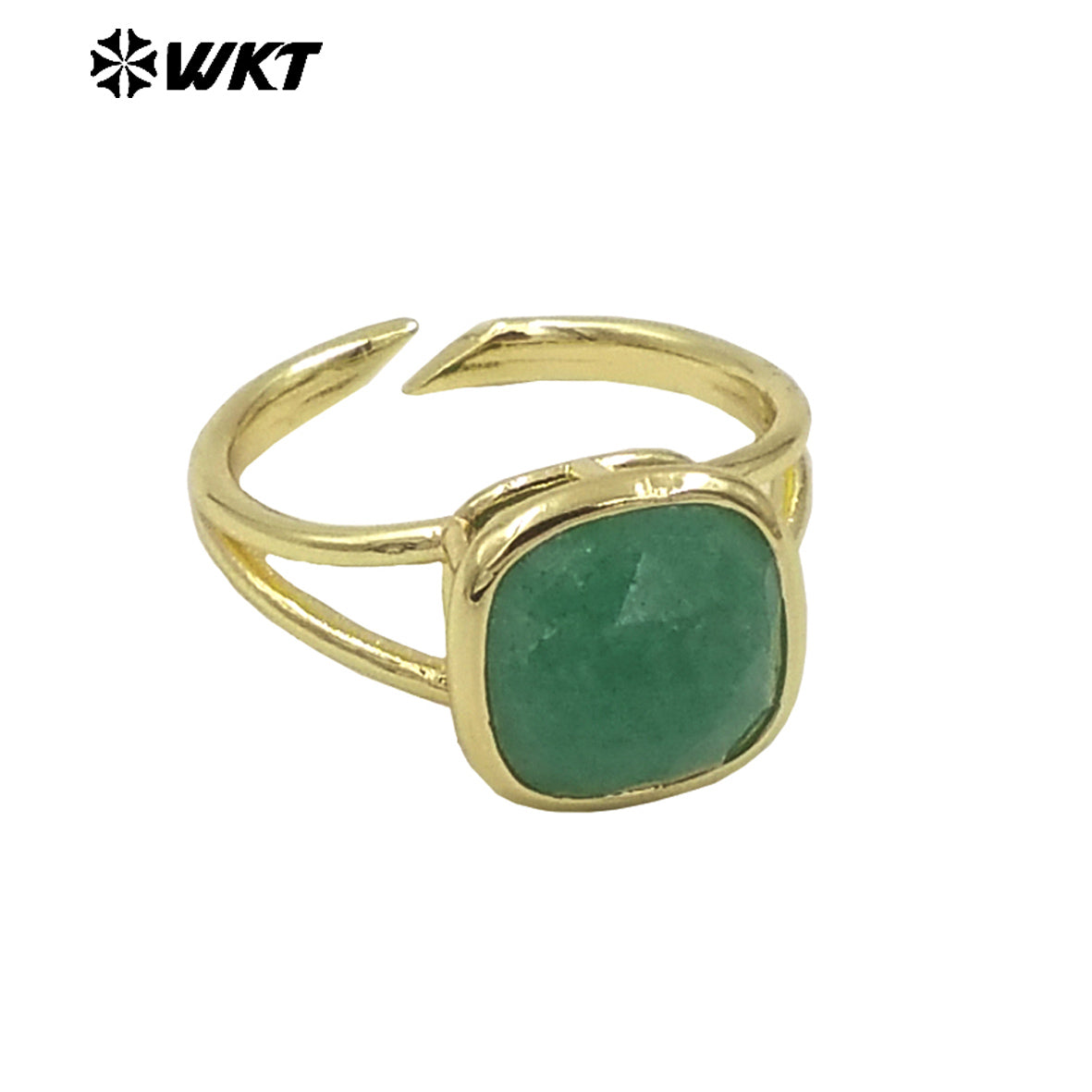 WT-R522 Wholesale New Square Natural Gemstone Setting Birthday Stone Elegant Small Amethyst Ring