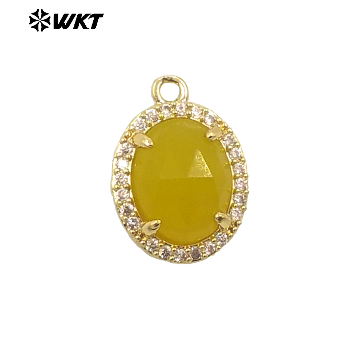 WT-P1991 on Sale Stylish Little Zircon Set With Multiple Gemstone 18K Gold Plated Round Unisex Pendant As Daily Dress and Gift