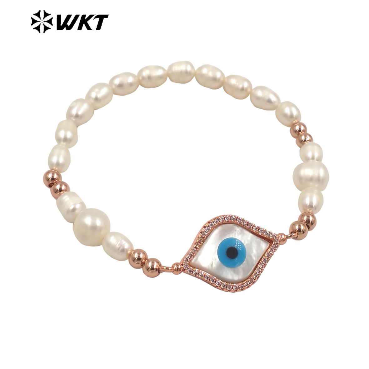 WT-MPB047 Fashion Irregular Pearl Diamond Natural Gemstone Eyes for Women Gifts Decorative Bracelet Pearl Bracelet