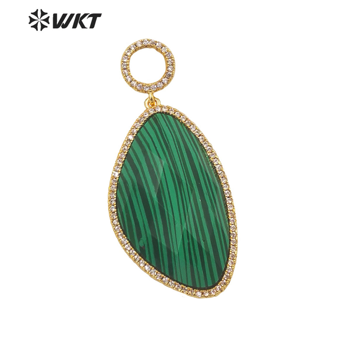 WT-MP239 WKT 2022 Hot Sale Infinity Charms Colored Stone Oval Pendant Zircon Pendant Lady Necklace Jewelry for Gift