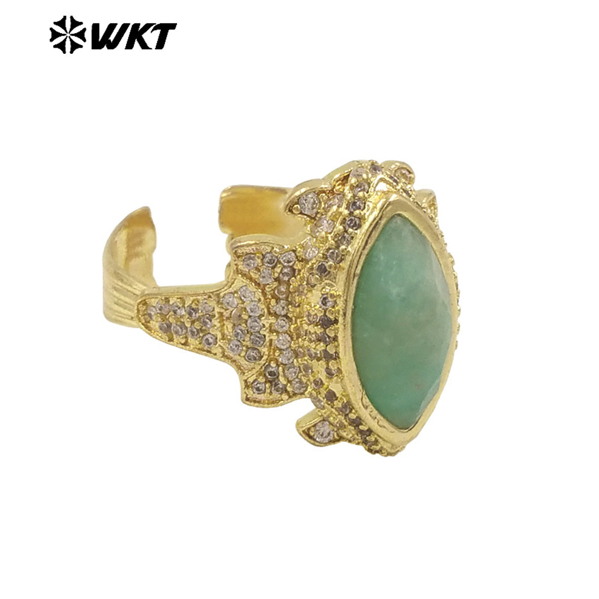 WT-MR034 Special Eye Shape Gemstone Multi Color Can Be Choose Amethyst Lapics Stone Ring for Banquet Party Fine ACC