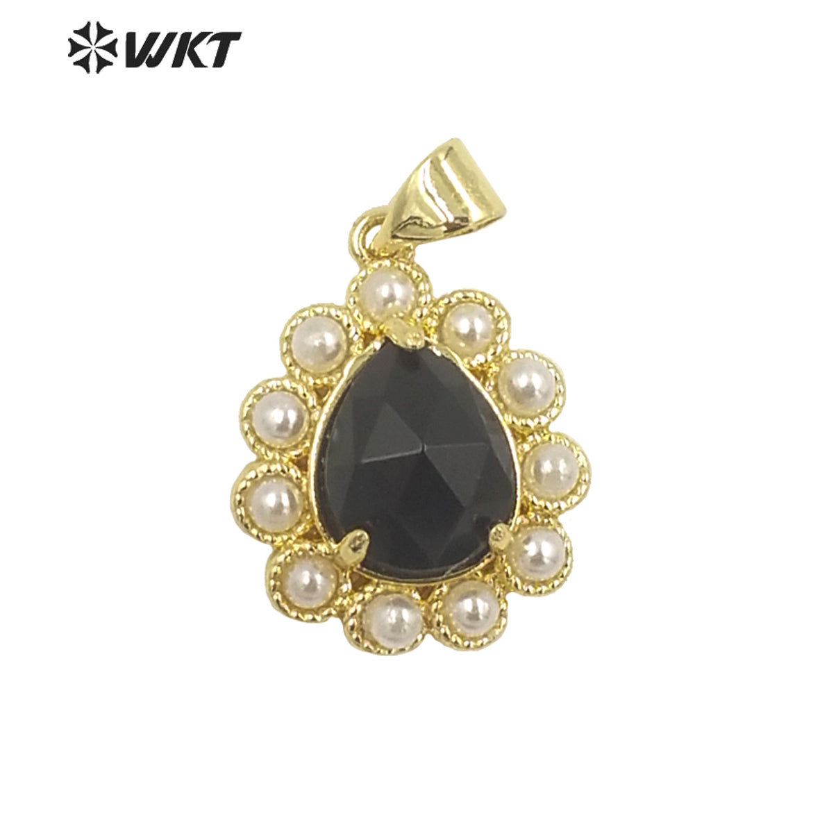 WT-JP359 New Fashion Gold Tiny Drop Charming Gold Plated Natural Gemstone Pendants With Different Stone Setting