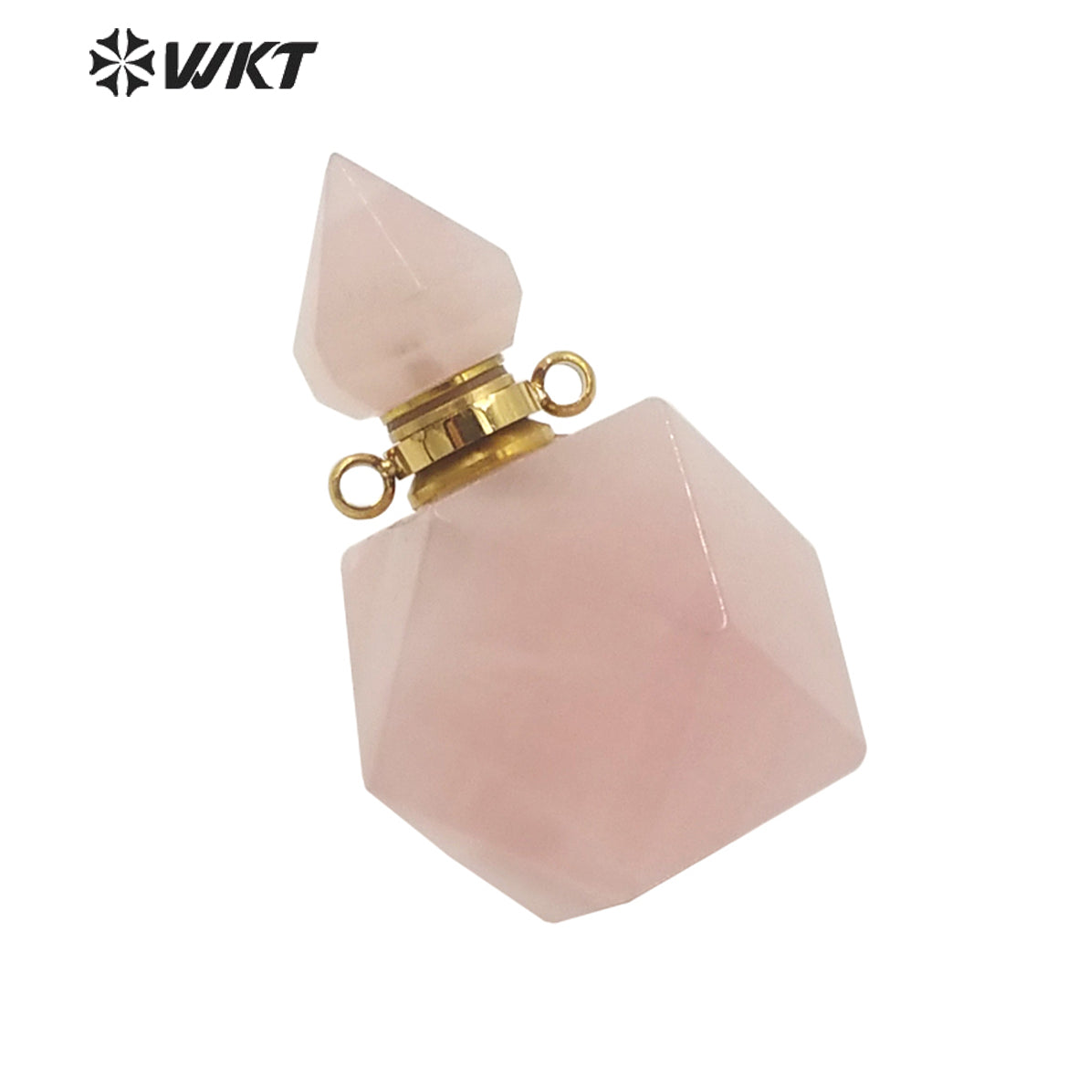 WT-P1658 Wholesale Faceted Natural Quartz Stone Perfume Bottle Pendant Fashion Lady Jewelry Necklace Stone Pendant for Perfume