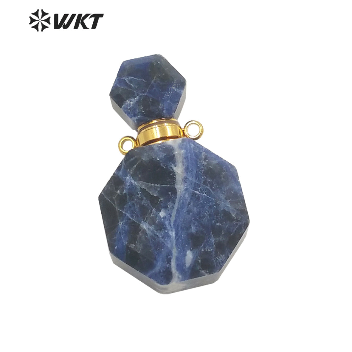 WT-P1759 WKT Hot Sale! Natural Stone Perfume Bottle Pendant Pink Quartz Amethyst Amazonite Pendant Jewelry Necklace Accessory