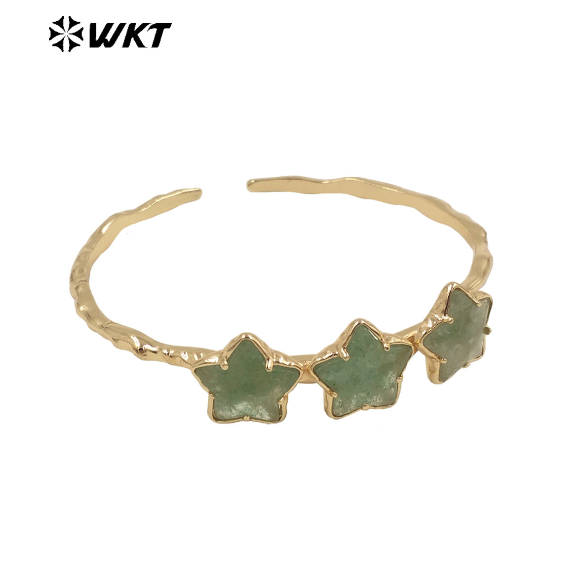 WT-B636 WKT Lovely Trendy Gift for Women Star C Shaped Lucky Bracelets C Shaped Natural Colorful Gemstone Opening Bracelets