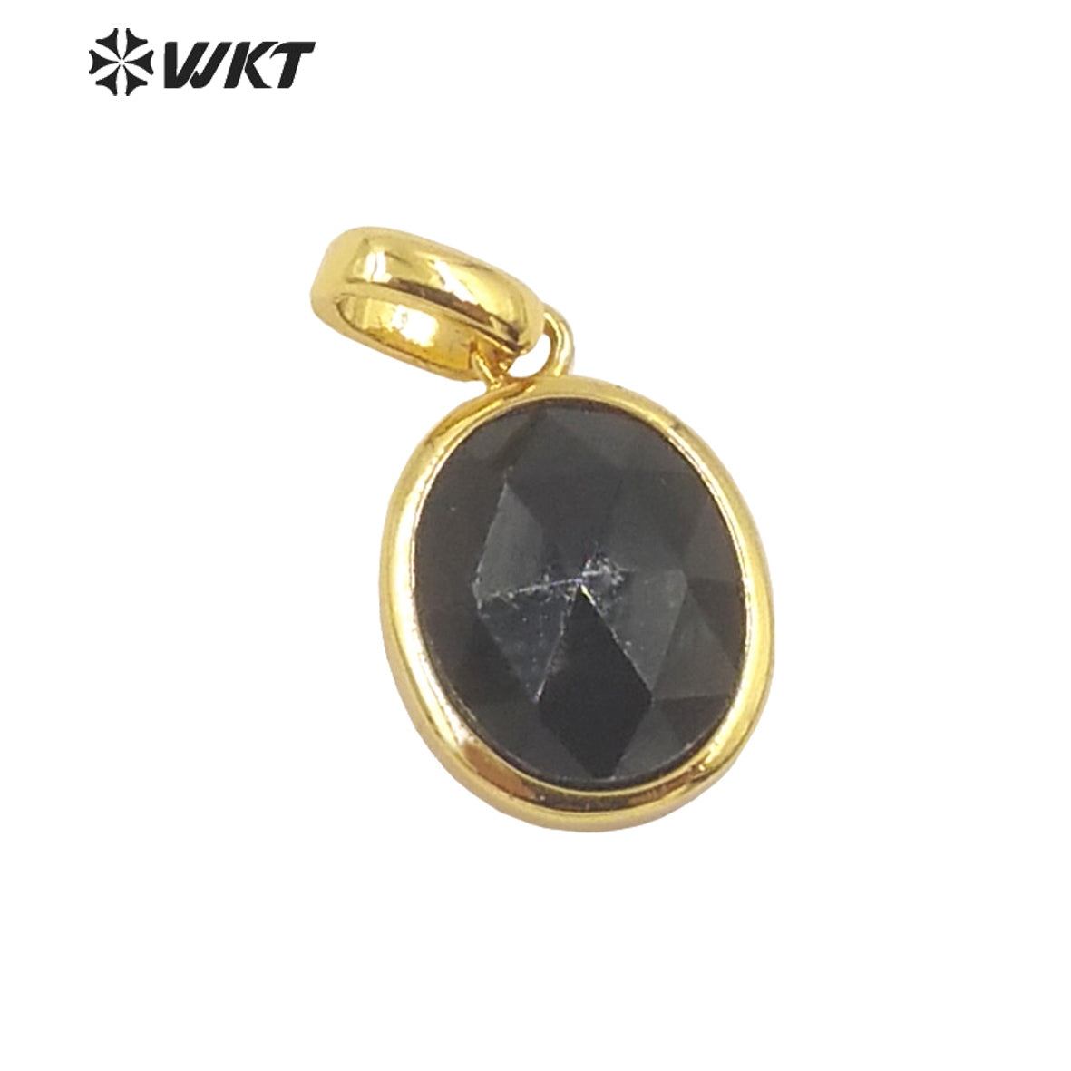 WT-P1839 Wholesale Fashion Oval Bezel Gemstone Small Pendants Natural Faceted Stone Pendants for Jewelry Necklace Making Charms