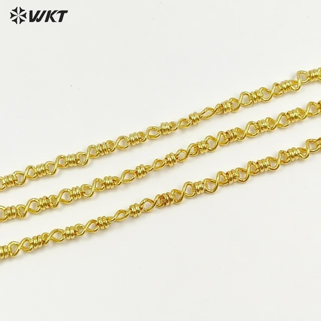 WT-BC249 High Quality Fashion Chain Link Accessories Gold Electroplated Resist Tarnishable "8" Shape Necklace Making Finding