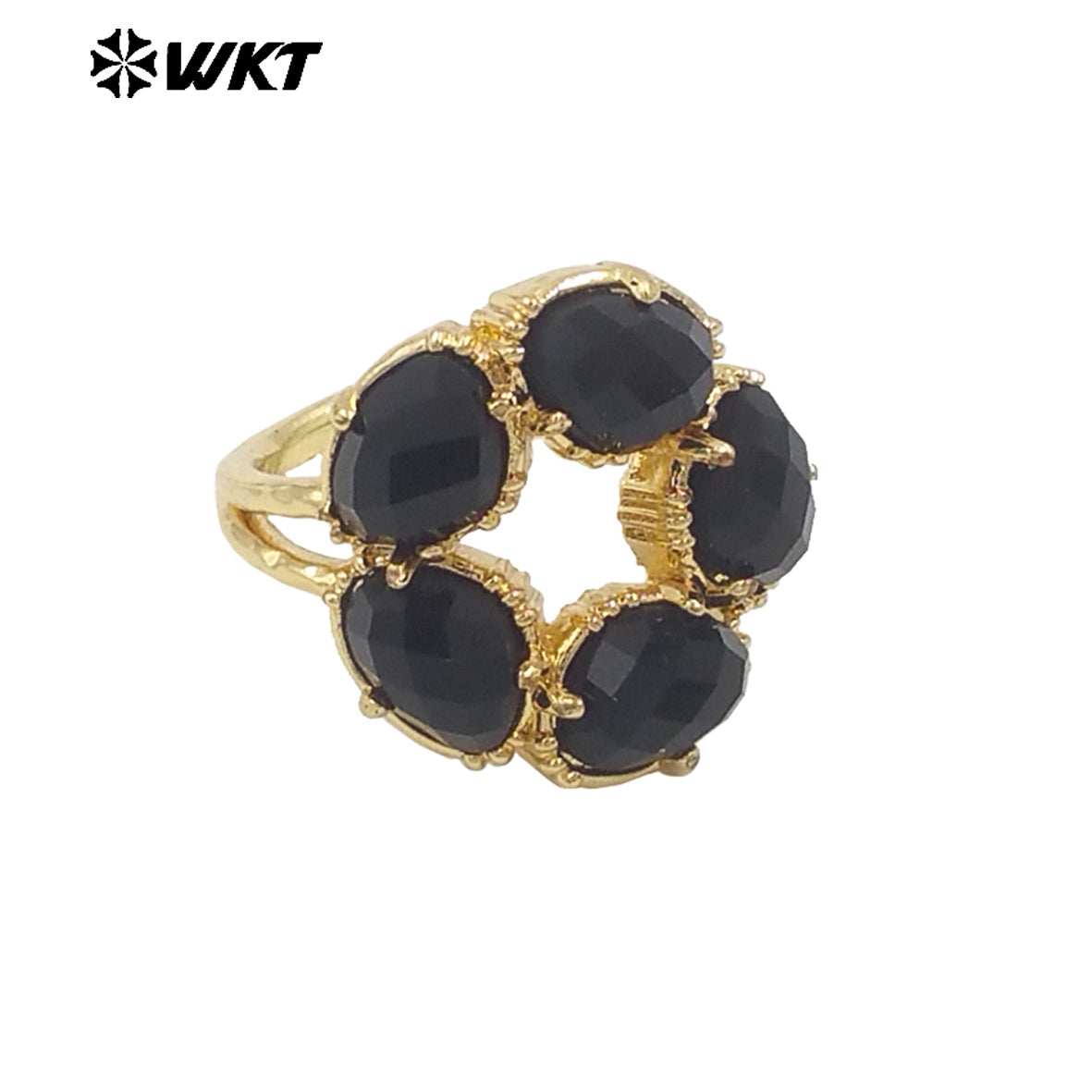WT-R528 Wholesale New Colorful Gemstone Made Assemble Flower Stone Women Ring With Claw Setting for Anniversary