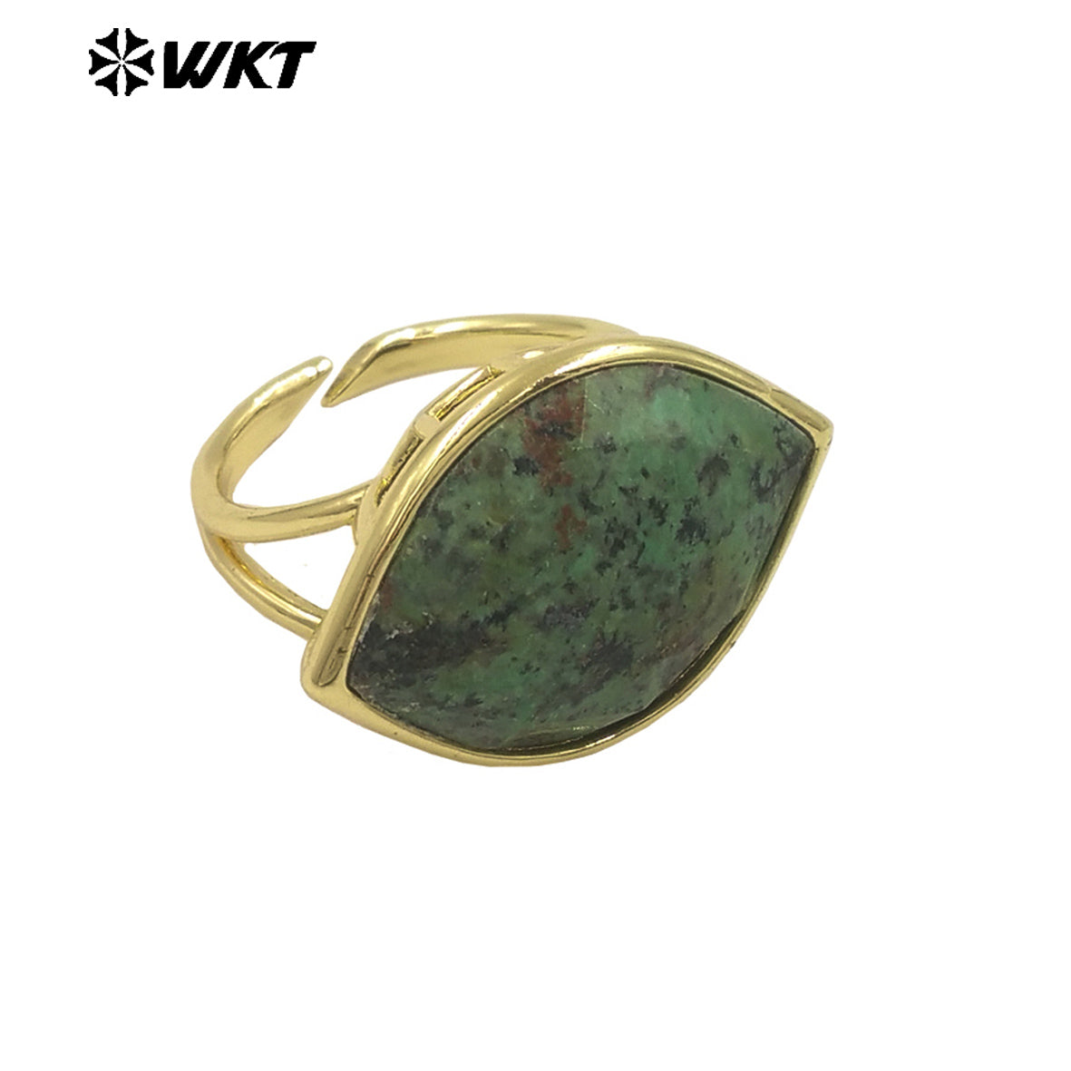 WT-R519 WKT New Design Charming Natural Flash Labradorite Stone Eye Gemstone Setting Ring for Women Party Wear Jewelry