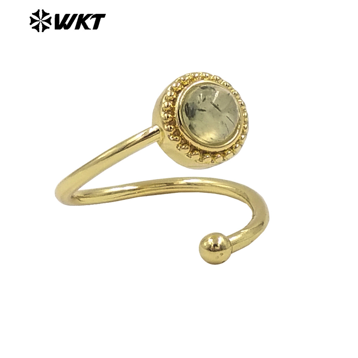 WT-R539 Newest Fashion Gold Plated Natural Gemstone Round Women Anniversary Birthday Gift Ring
