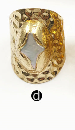 WT-R328 Classic Unique Each One Is Different Shell Jewelry in Gold Plated Adjustable Women's Fine Natural Freshwater Pearl Rings