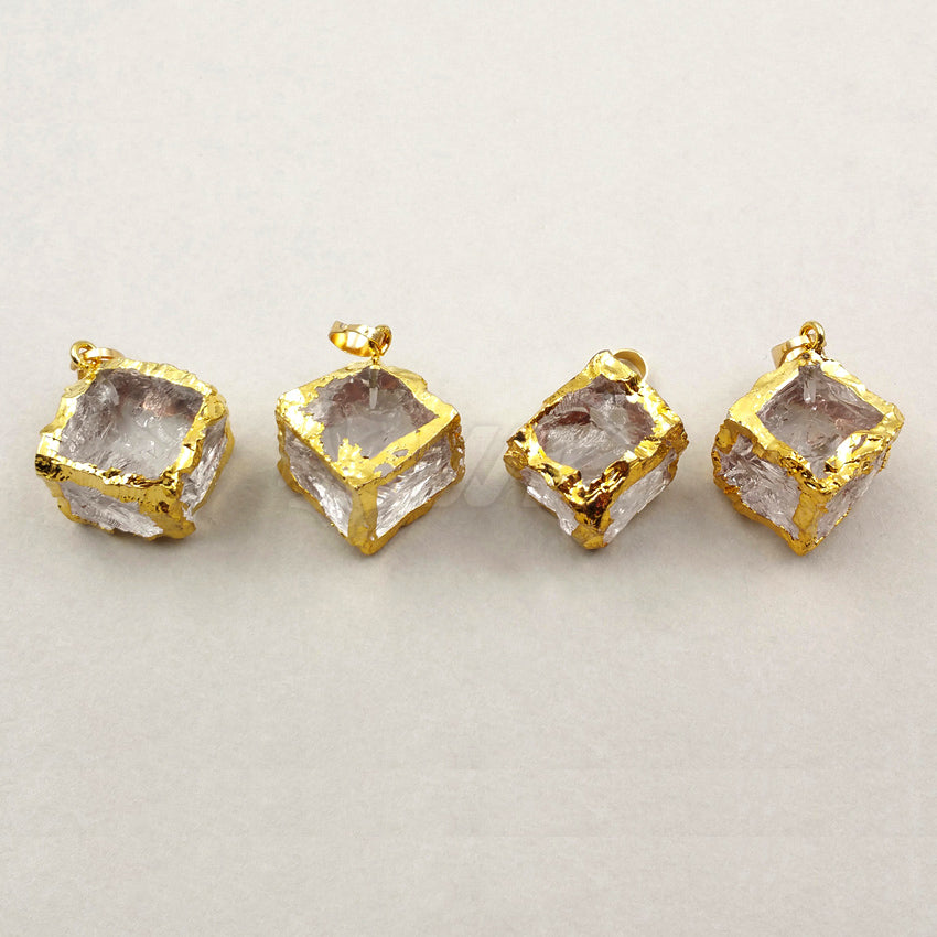 WT-P1227 WKT New Arrival Fashion Jewelry for Women Decoration Jewelry Cubic Shape Crystal Quartz Pendant