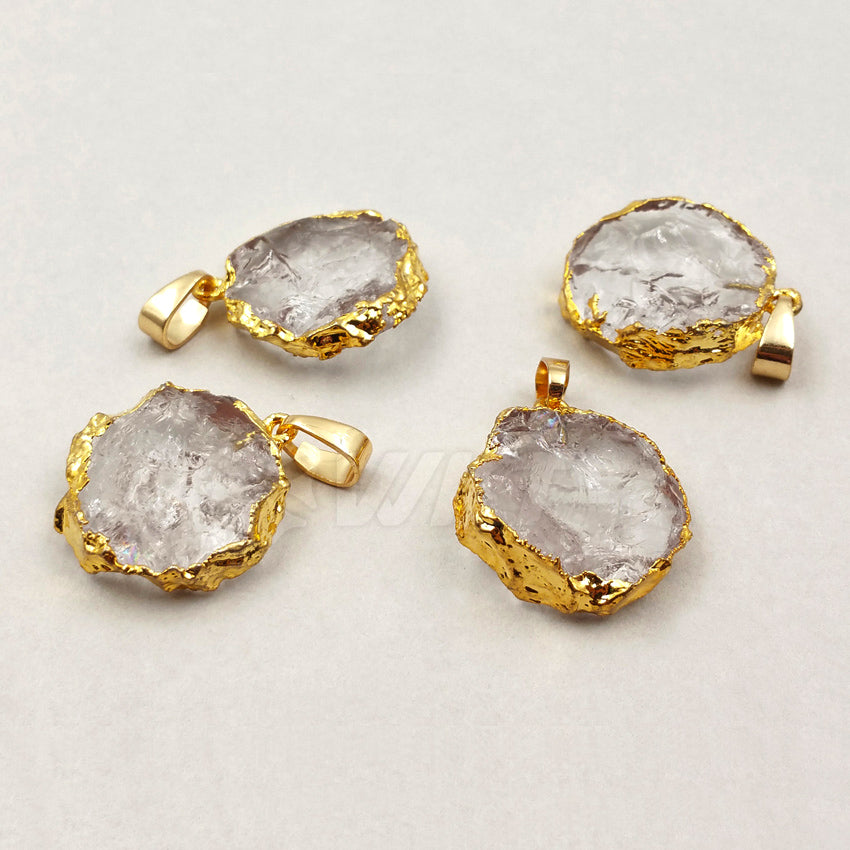 WT-P1228 WKT New Arrival Fashion Jewelry for Women Decoration Jewelry Round Shape Crystal Quartz Pendant