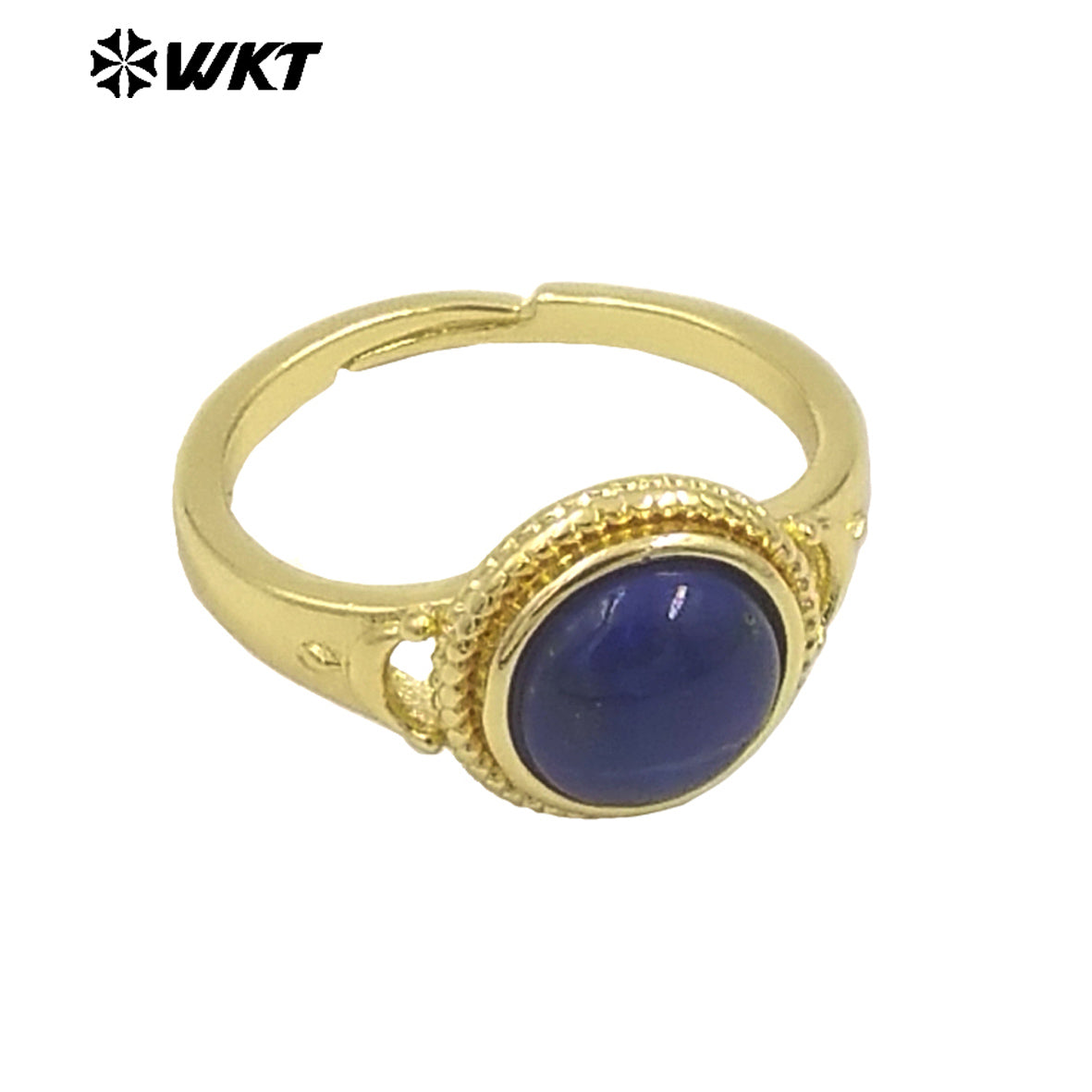 WT-R510 Wholesale Fashion Round Gemstone Made Charming 18k Gold Plated Adjustable Size Lady Stone Ring