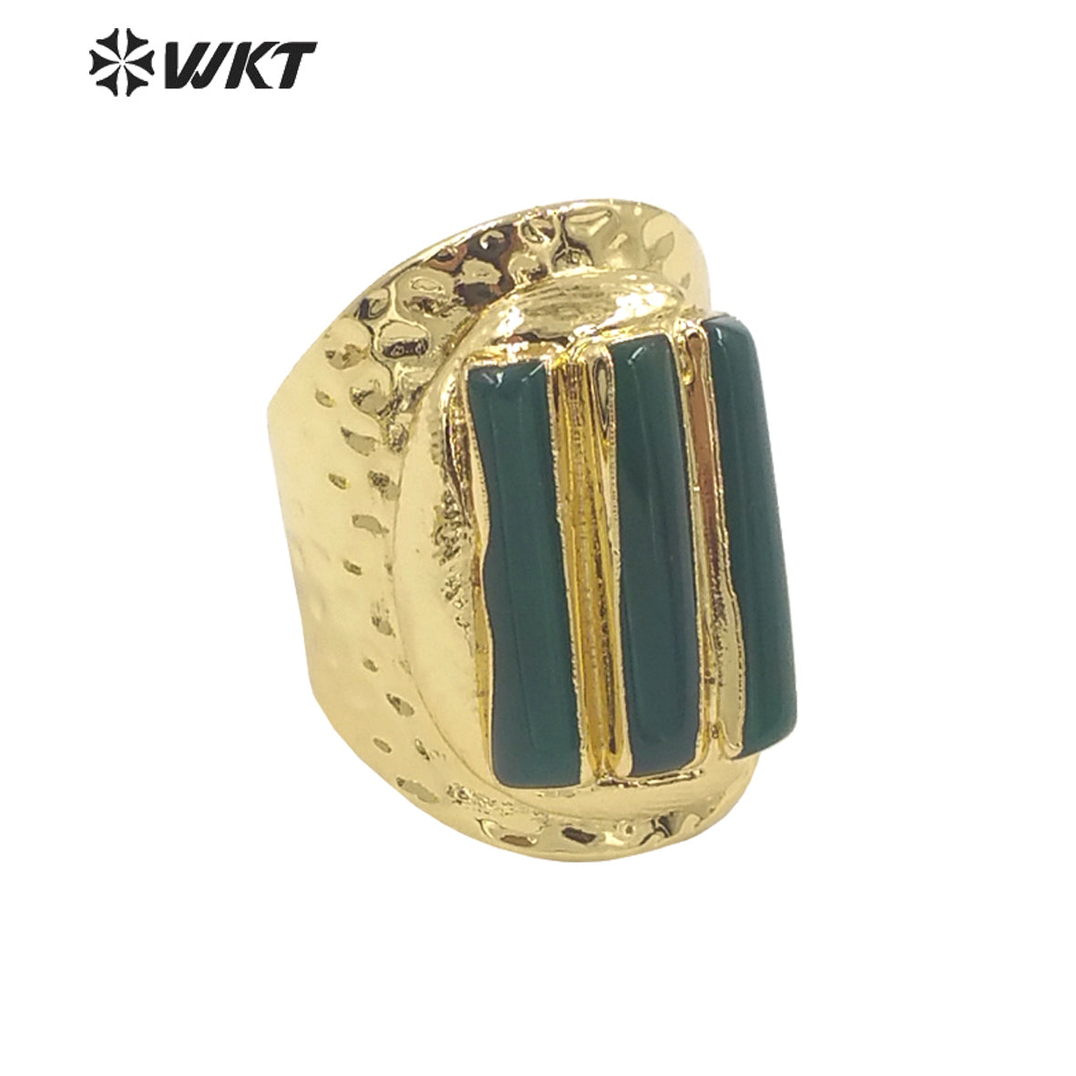 WT-R413 European and American Rings Rock 18k Real Gold Plated Multicolor Gemstone Rings Women's Jewelry Natural Gemstone Rings