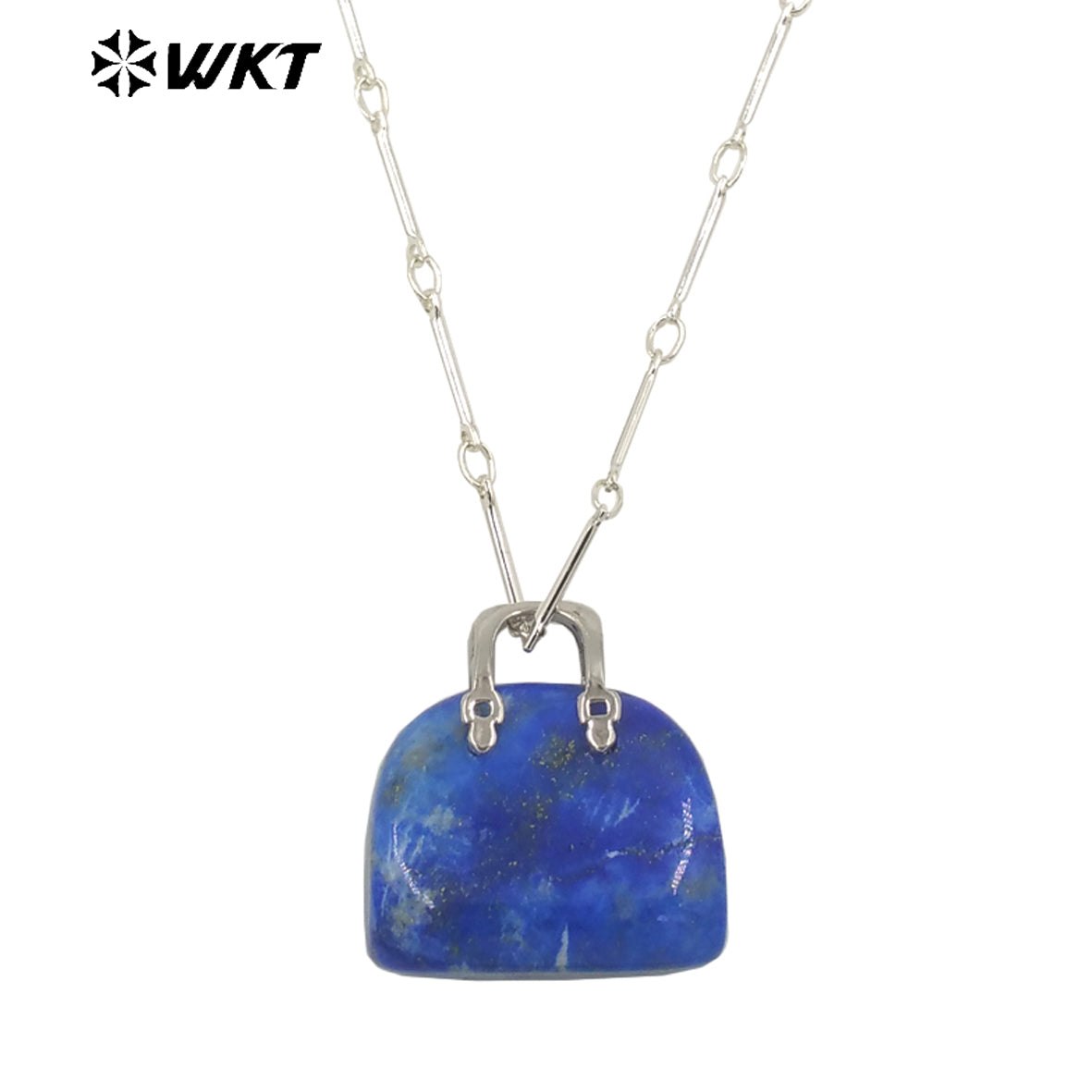 WT-N1362 Cute Handbag Shape Crystal Clear Natural Colored Gemstone Necklace Ladies Jewelry Necklace Gemstone Necklace