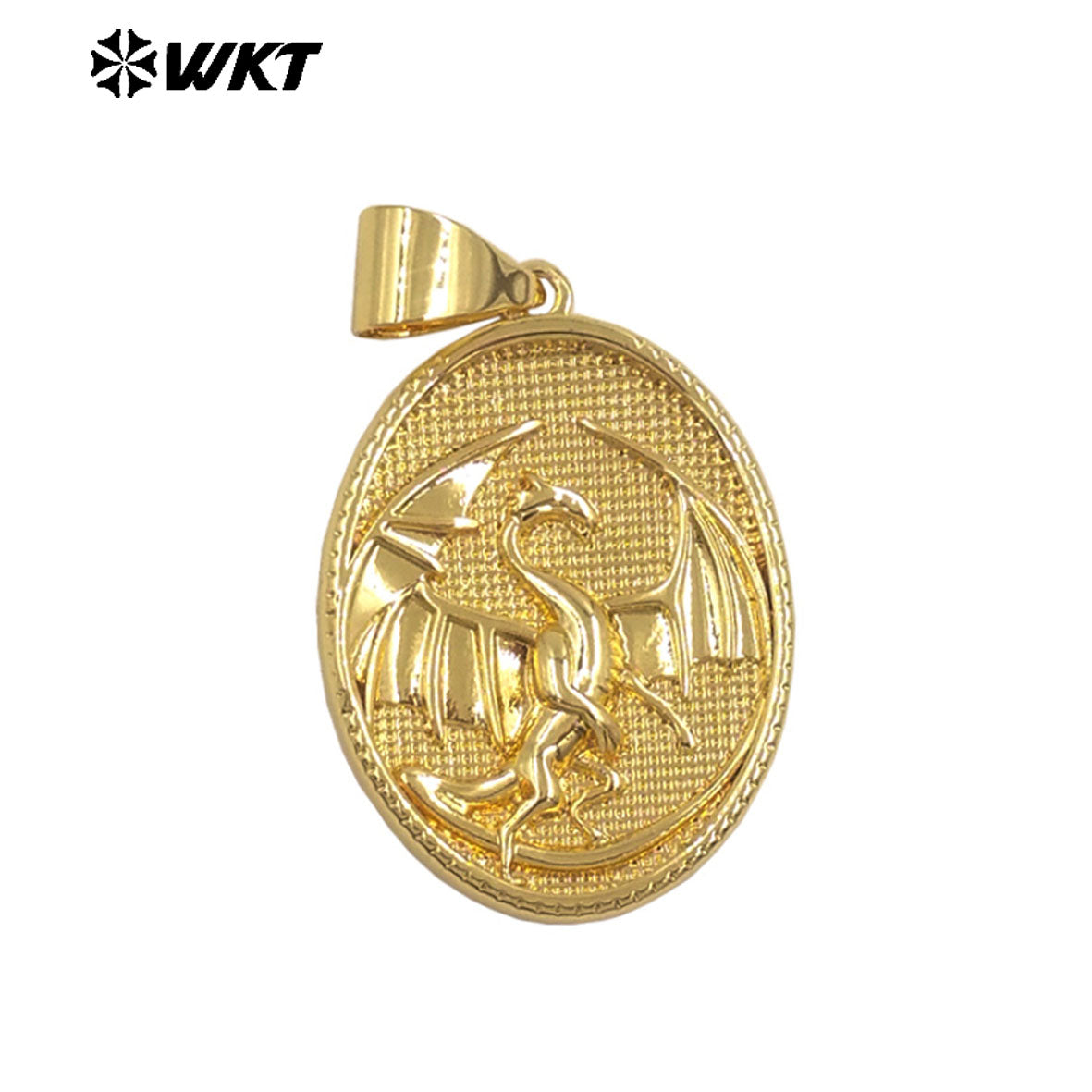 JFE143 New Arrival Metal Yellow Brass Pendant Oval Shape Religious Style Gold Electroplated For Jewelry Handmade Well Quality