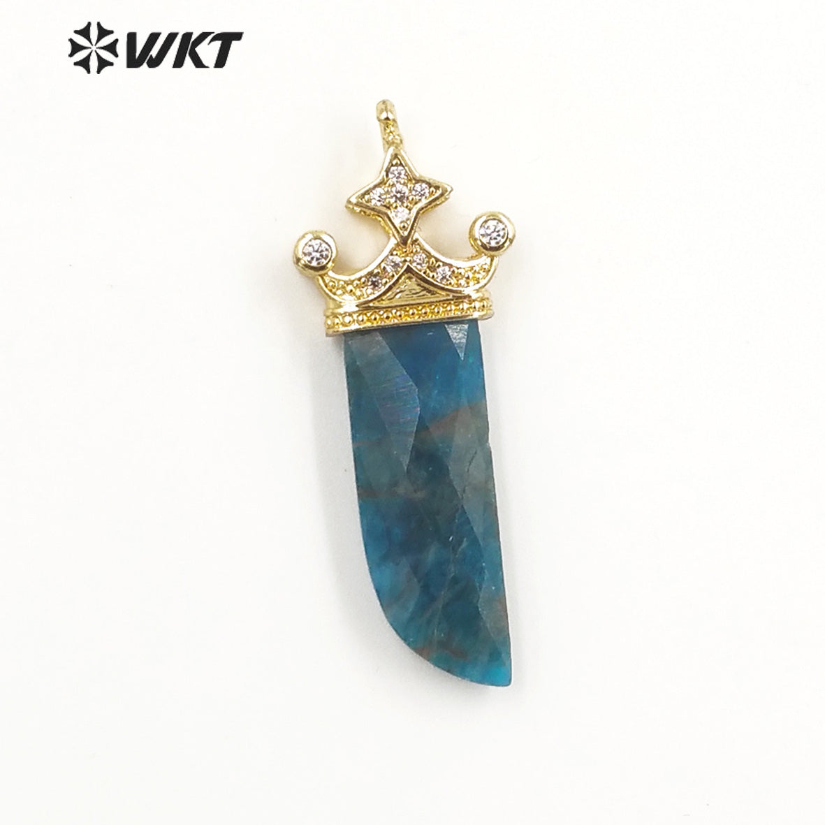 WT-MP263 Newest Vintage Style Charming Cubic Zircon Stone for Bracelet Design Knife Shaped Gemstone Pendant
